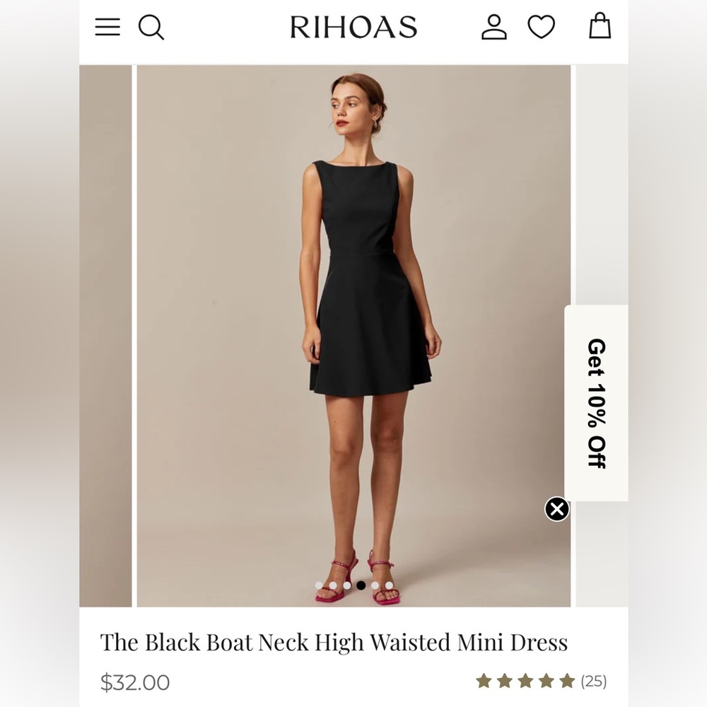 RIHOAS Black Sheath Mini Dress Bateau Neckline